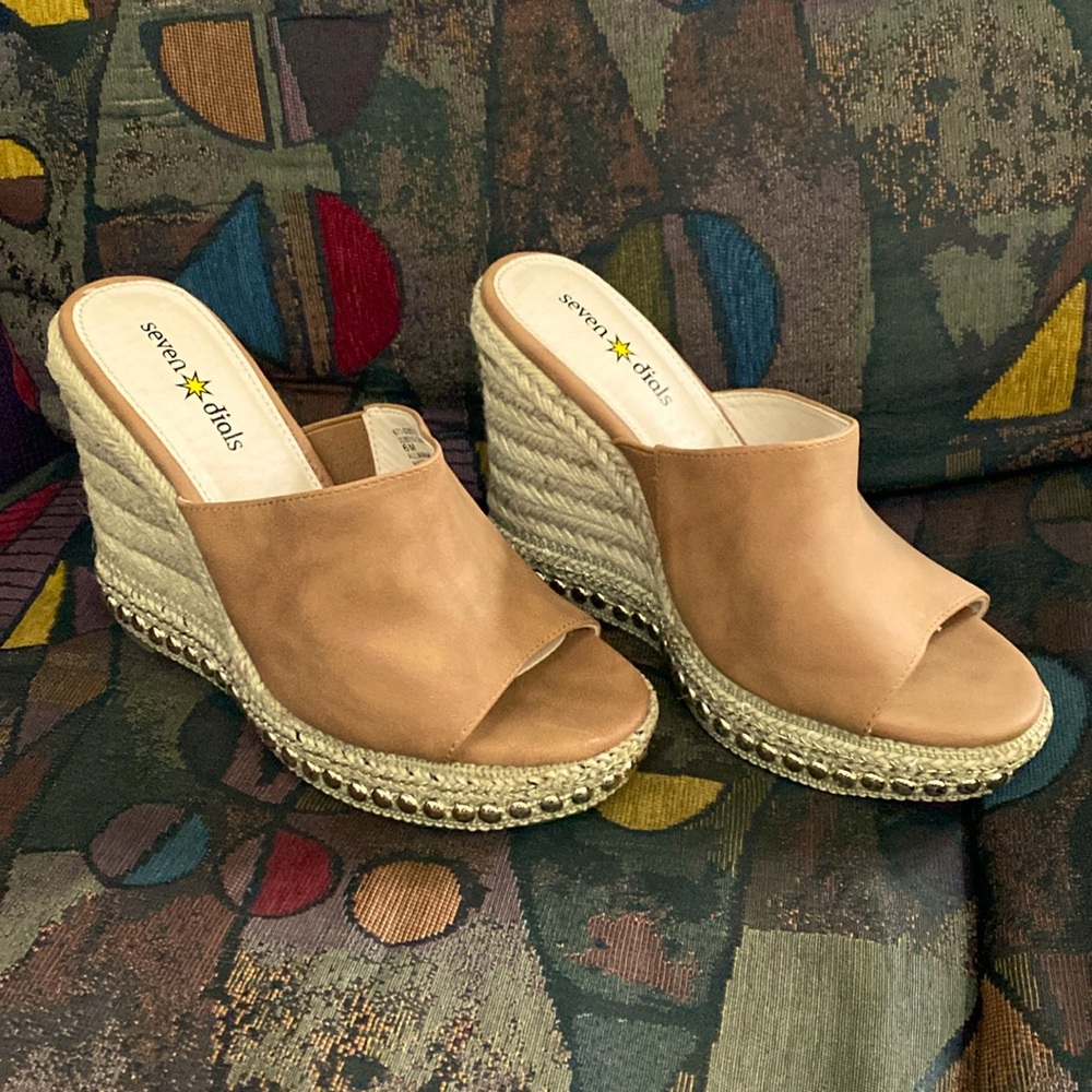 Brown Faux Suede Slip-On Platform Espadrilles
